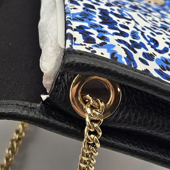 NWT Lilly Pulitzer BENTON Clutch Bag Removable Shoulder Chain Blue Rhinestone - Picture 7 of 10